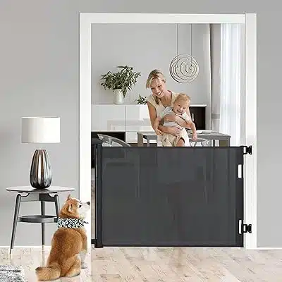Fijinhom Retractable Baby Gate Indoor Outdoor Safety Gate for Baby