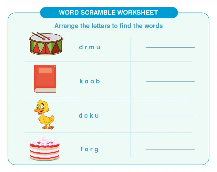 Word Scramble Printable