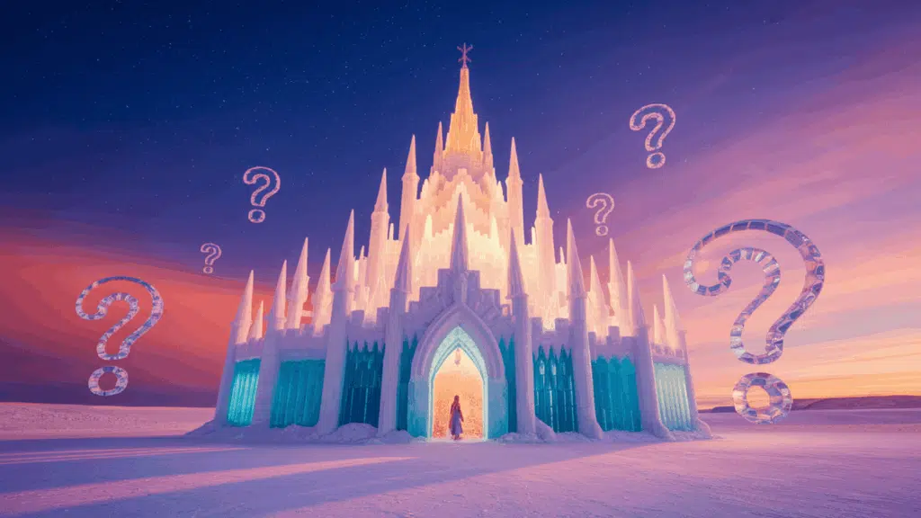 Ice-Trivia-Book-Frozen-Characters-Sculptures-Question-Marks-Snow-Disney-Quiz