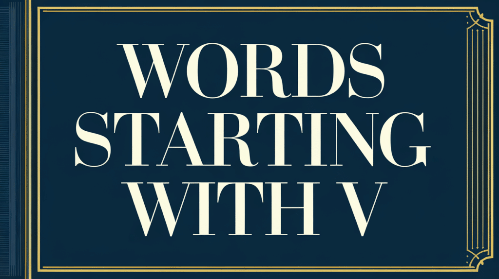 words starting with v