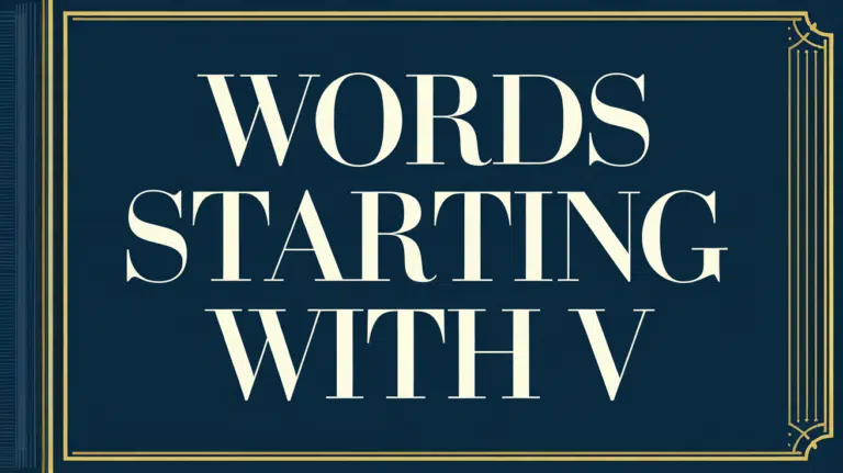 words starting with v