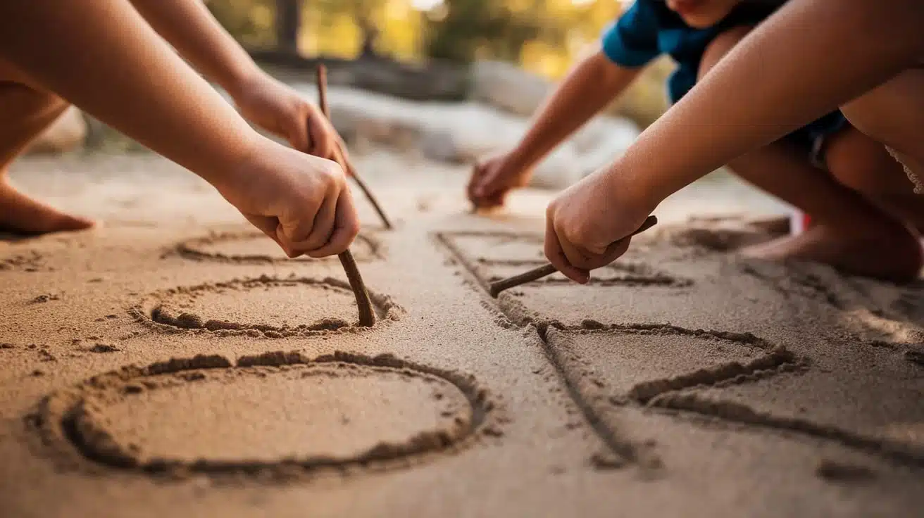 Sand or Dirt Alphabet Writing
