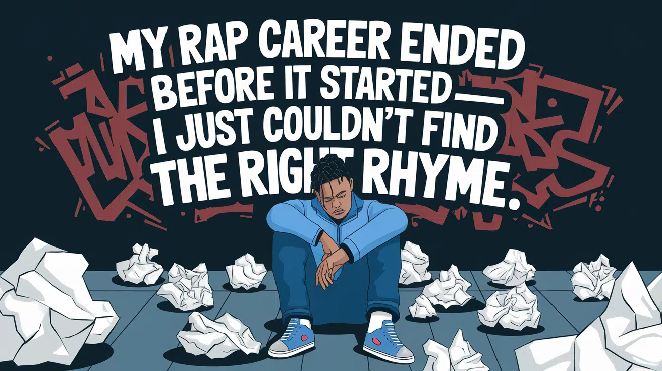 My_rap_career_ended_before_it_startedI_just_couldnt_find_the_right_rhyme