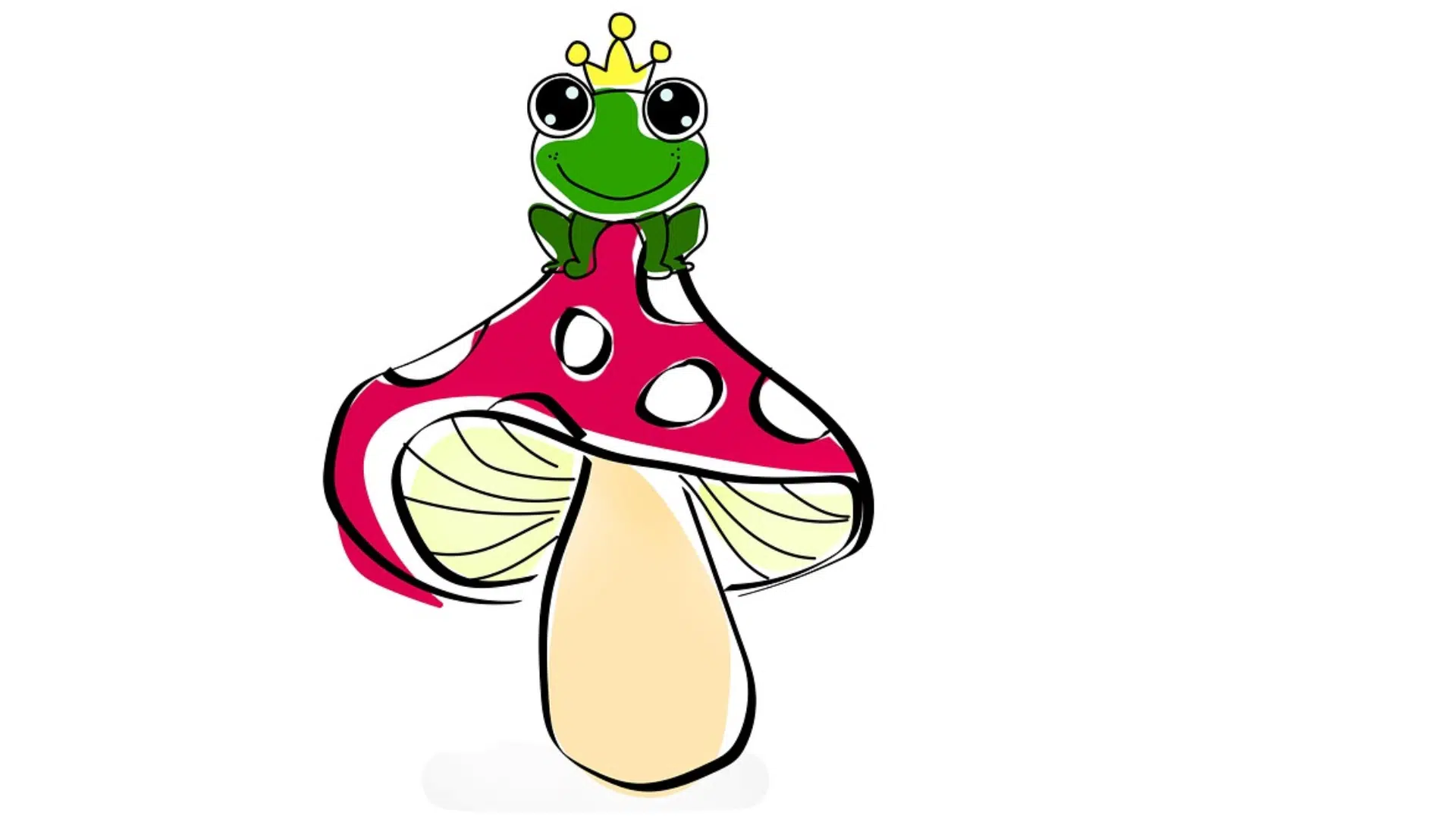 A_Frog_with_A_Crown_Sitting_on_A_Mushroom