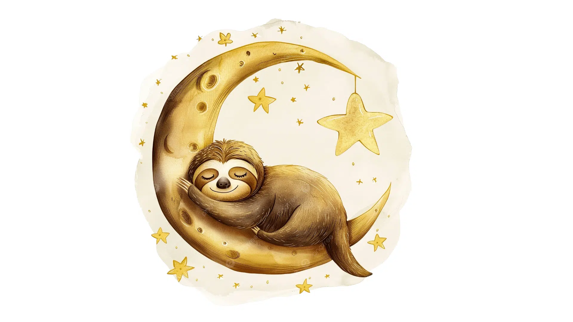 A_Sleepy_Sloth_on_The_Crescent_Moon