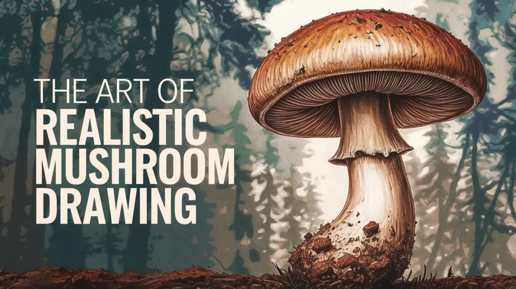Easy Steps for A Realistic Mushroom Drawing