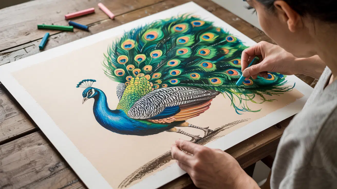 Essential_Techniques_for_Oil_Pastel_Peacock_Art