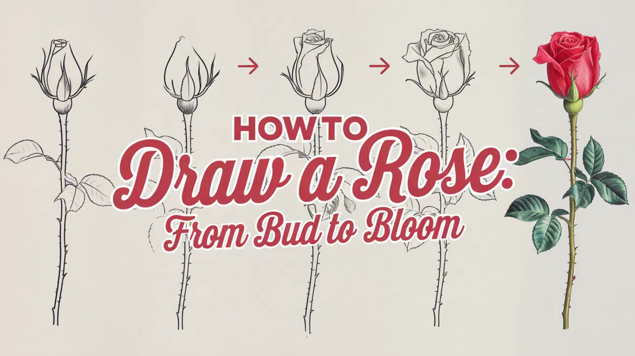 How to Draw a Rose From Bud to Bloom