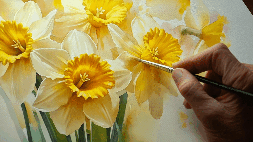 How to Make Your Watercolor Daffodil Art Look Real