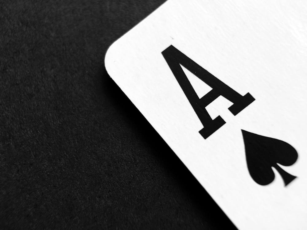 Free Detailed view of an Ace of Spades card symbolizing luck and strategy. Stock Photo