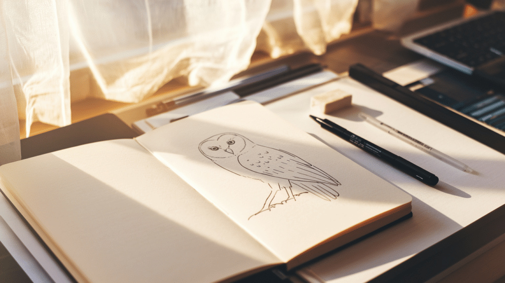 how to draw an owl