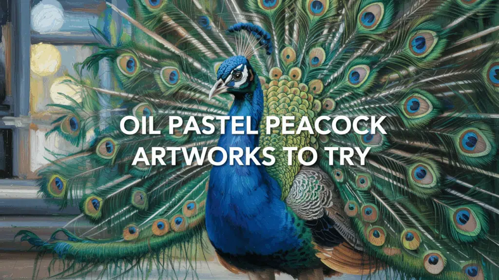 oil pastel peacock
