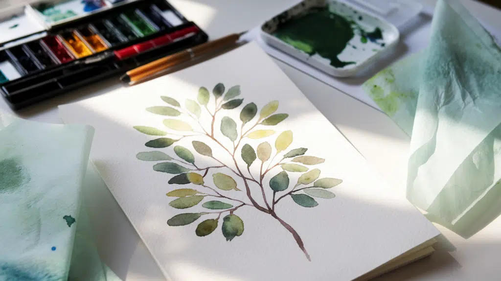 watercolor leaves