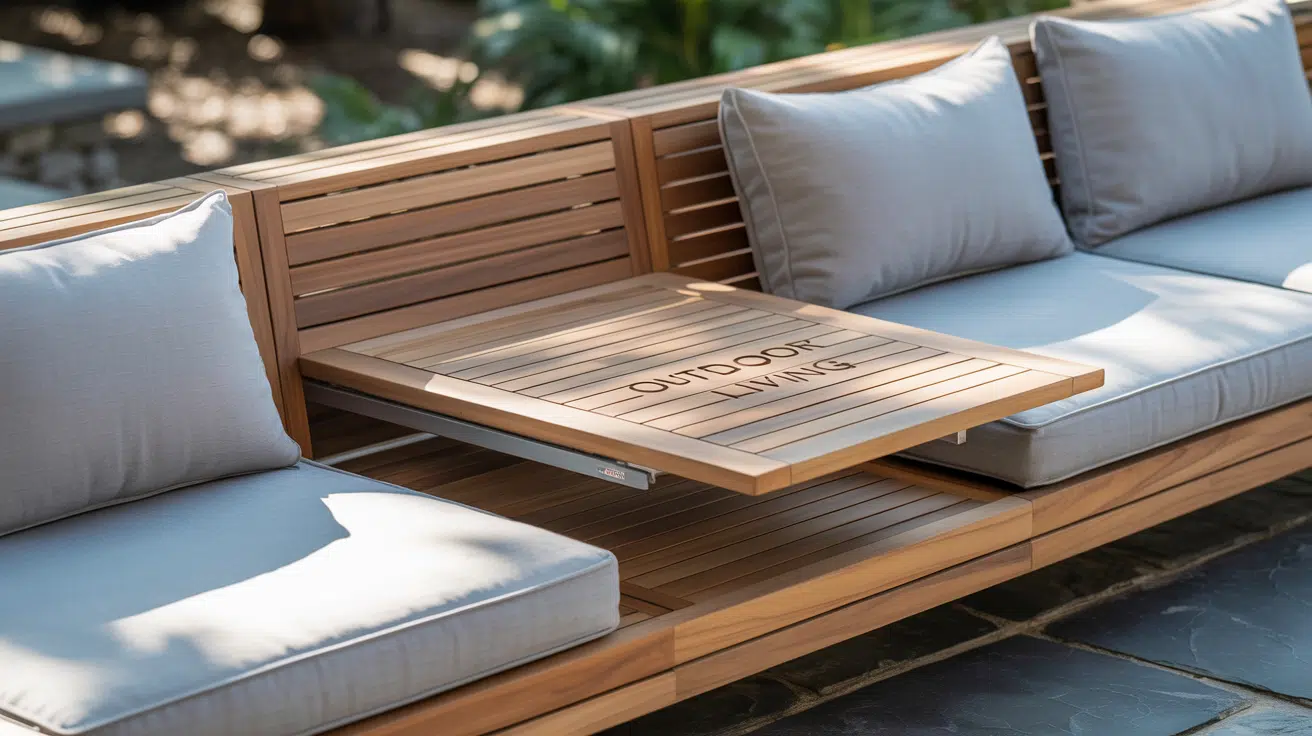 Bench with Pull-Out Table
