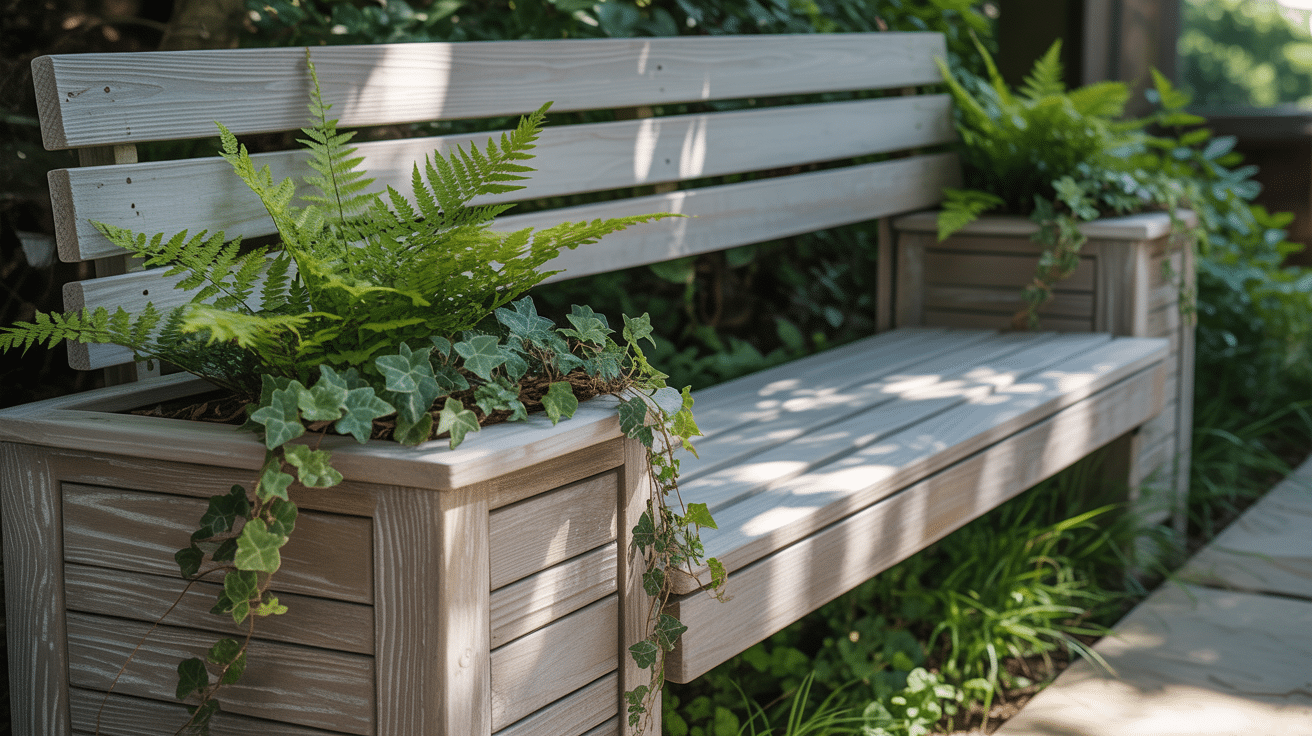 Bench with Side Planters