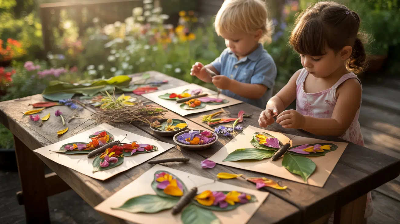Butterfly Collage Using Natural Materials