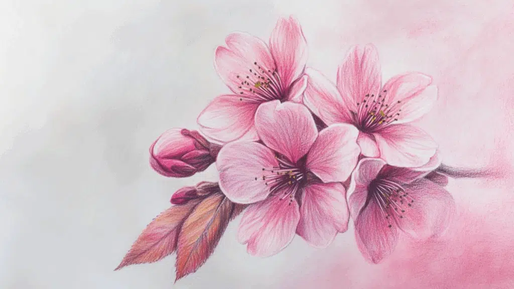 Cherry Blossom Drawing Easy for Beginners
