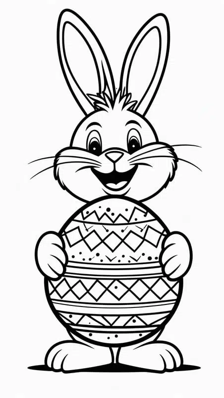 Easter Bunny with Colorful Egg