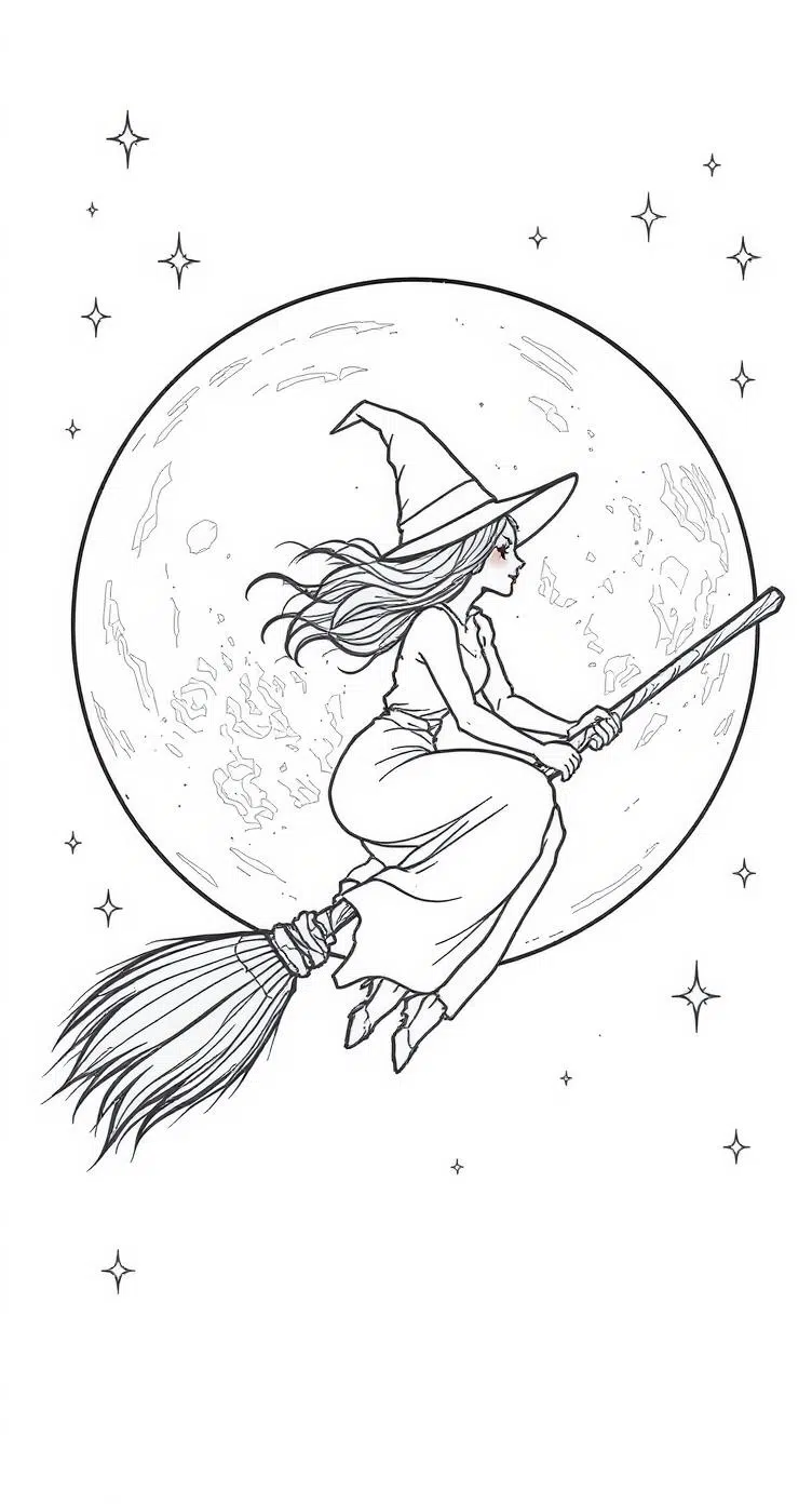 Flying_Witch_Across_the_Moon
