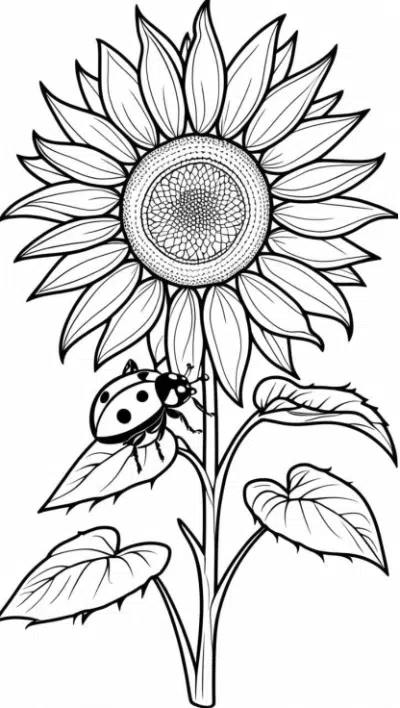 Ladybug_on_Sunflower_Garden