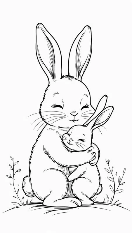 Parent and Child Bunny Bond