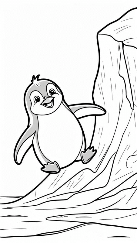 Penguin_Sliding_Down_an_Iceberg