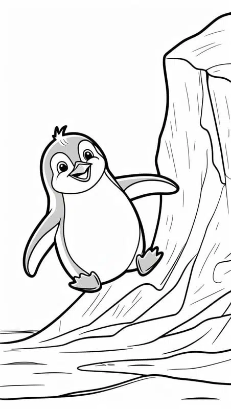 Penguin_Sliding_Down_an_Iceberg
