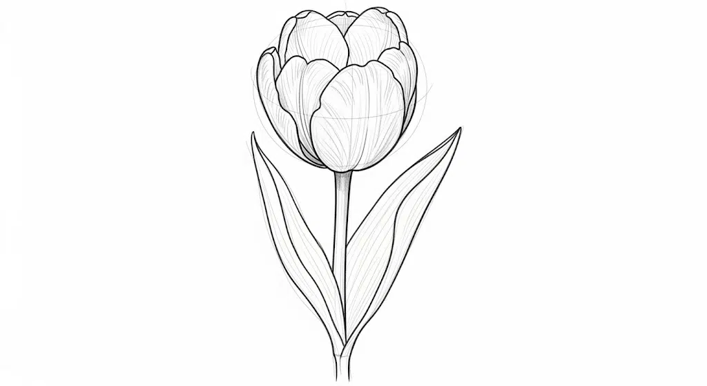 Steps for An Easy Tulip Drawing Anyone Can Master