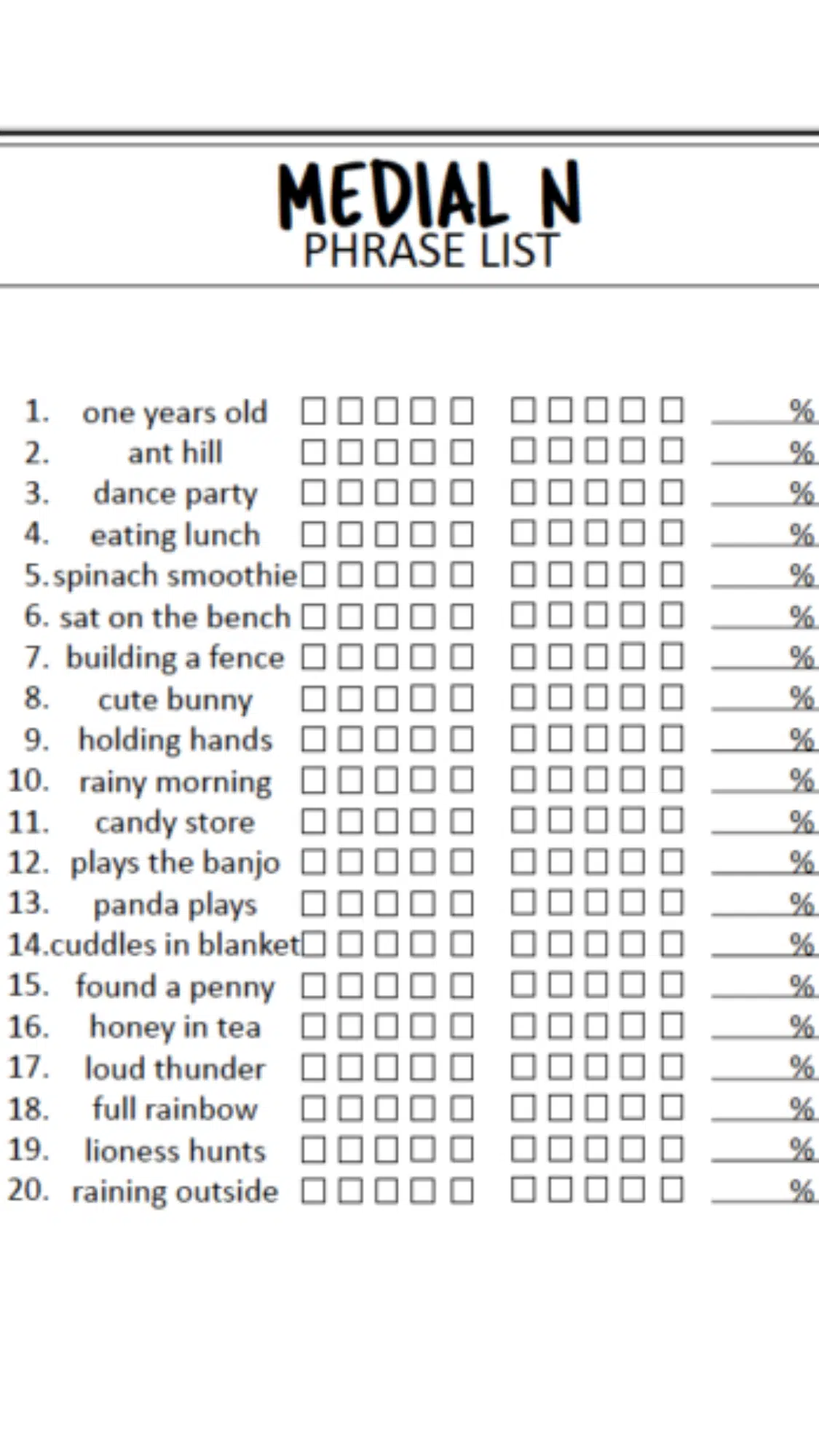 5. Phrase Fill-In Sheets