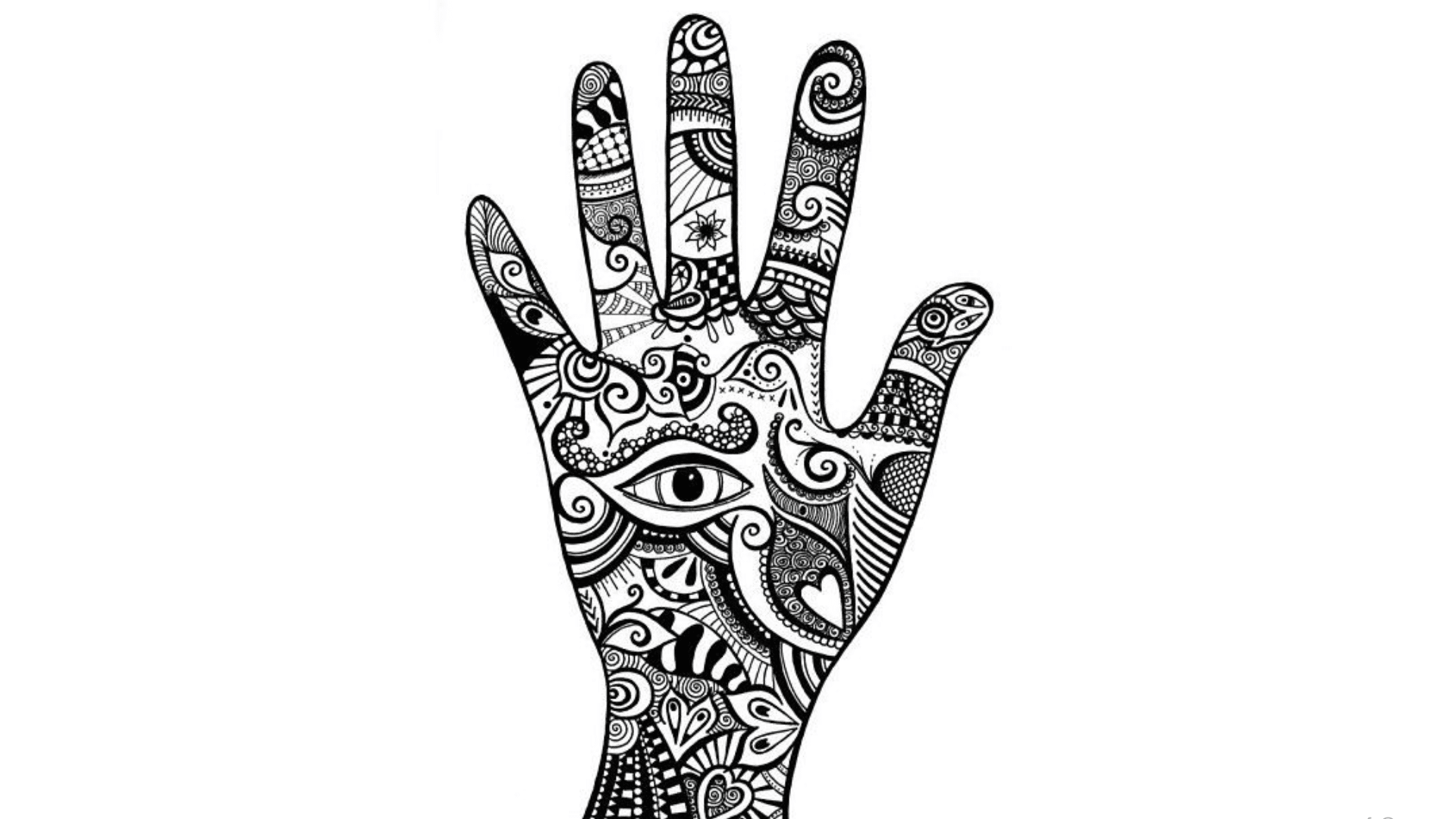 Abstract Doodled Hands