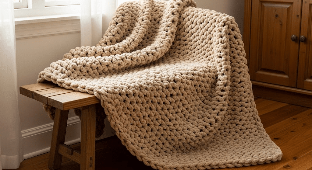 Chunky Yarn Throw Blanket