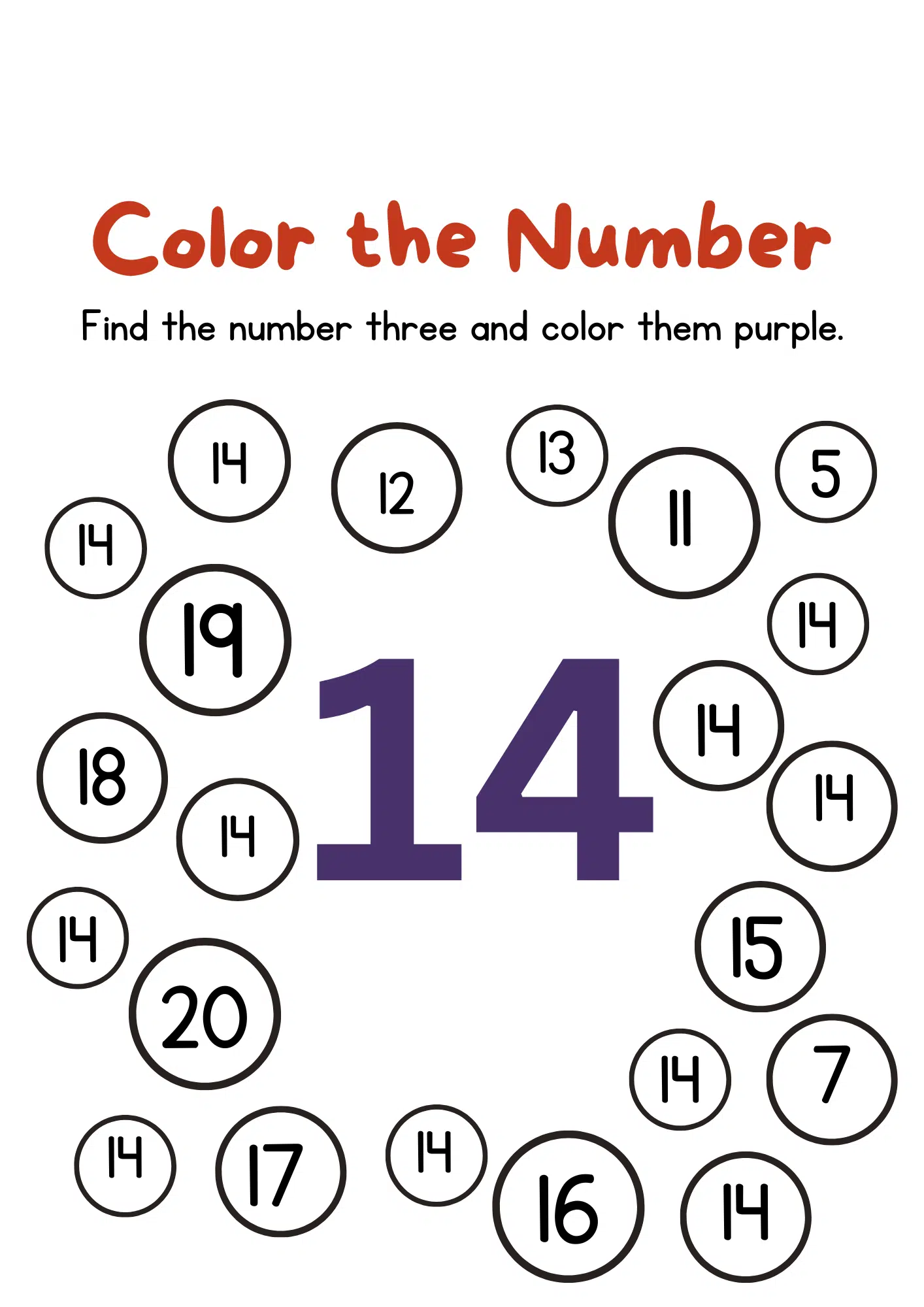 Color The Teen Number
