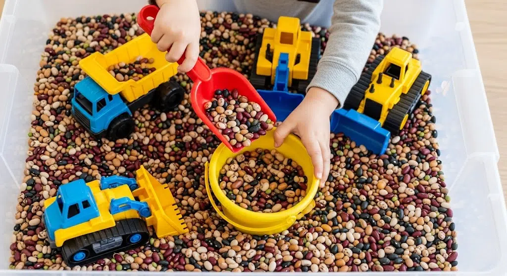 Construction Zone with Beans and Trucks