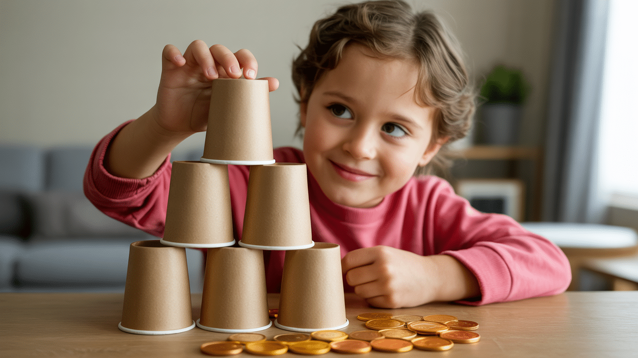 Cup Pyramid with a Golden Bait