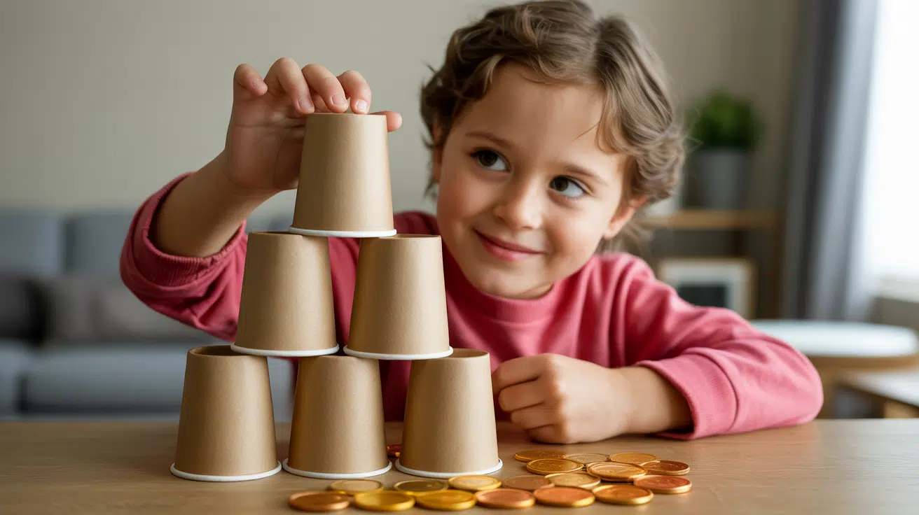 Cup Pyramid with a Golden Bait