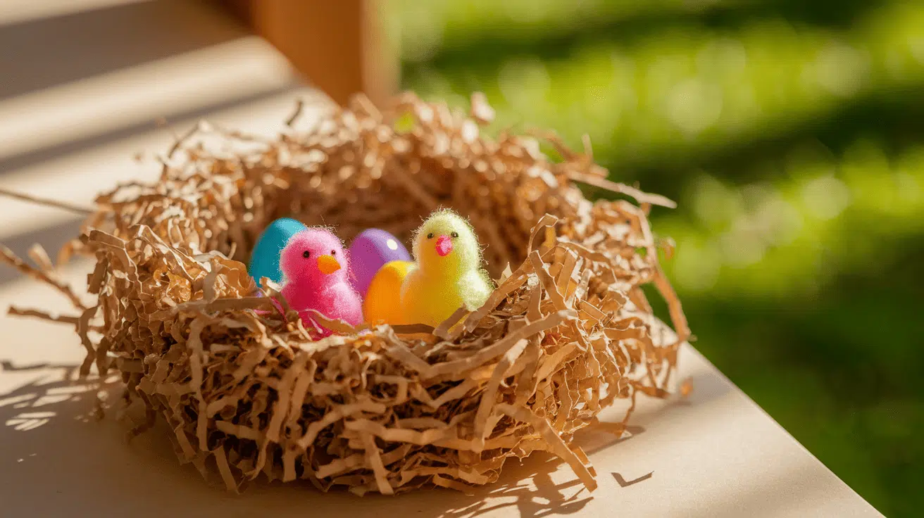 DIY Bird Nest with Shredded Paper
