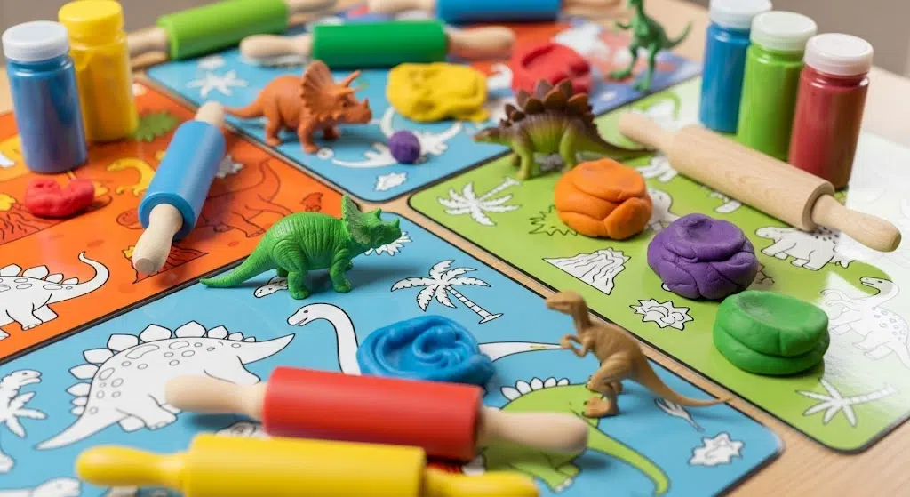 Dinosaur Playdough Mats