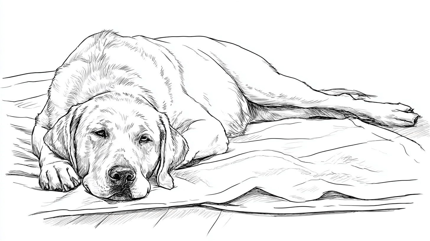 Dog Stretching After a Nap
