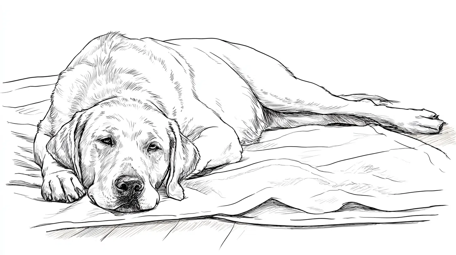 Dog Stretching After a Nap