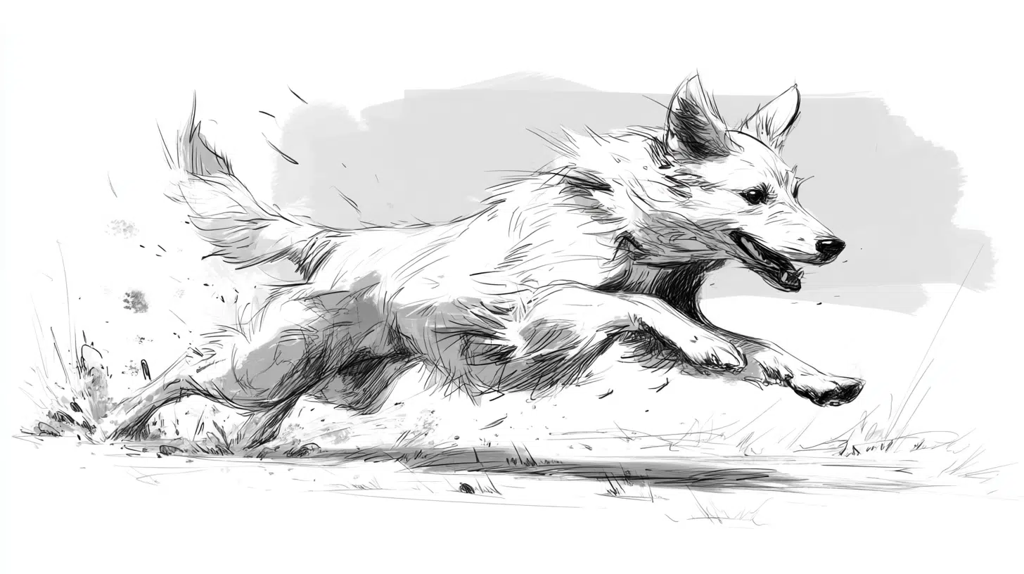 Dog Mid-Leap or In Full Sprint
