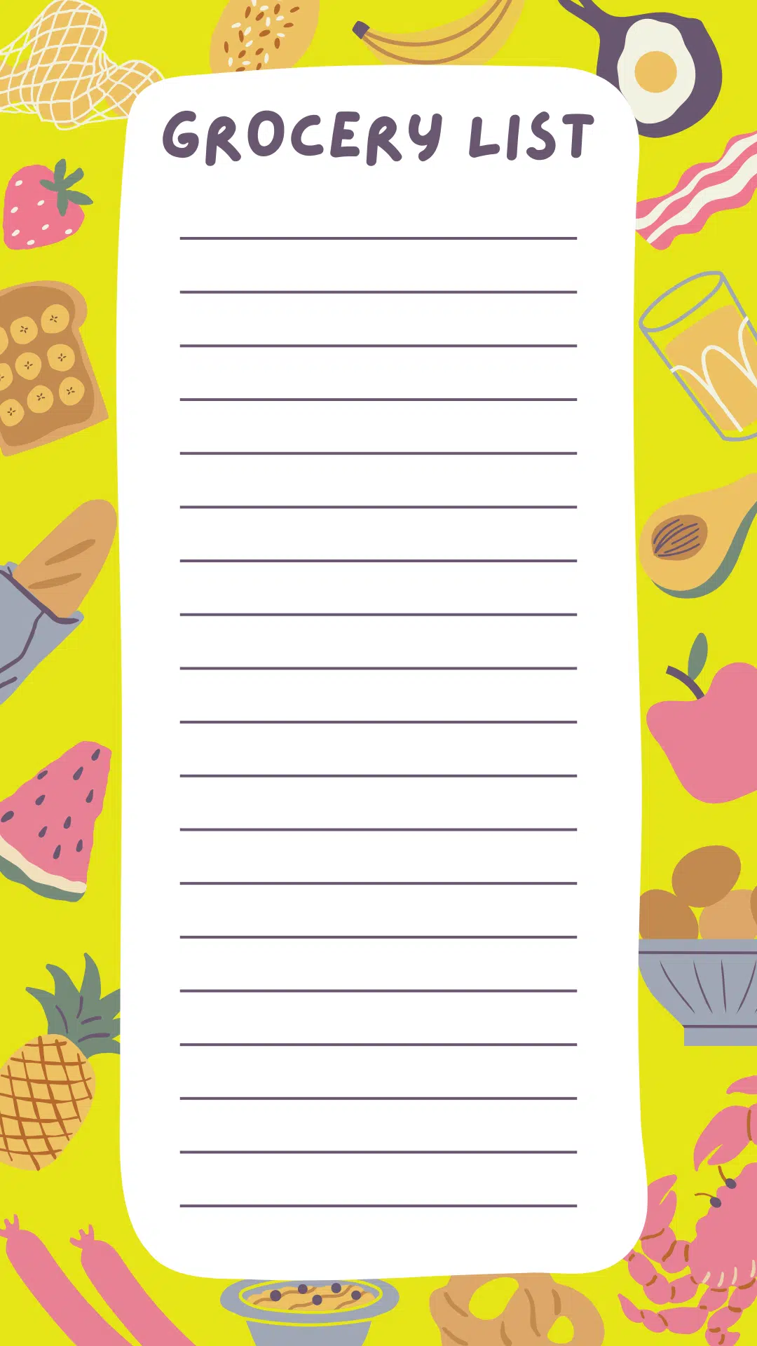 Grocery Store Scavenger List