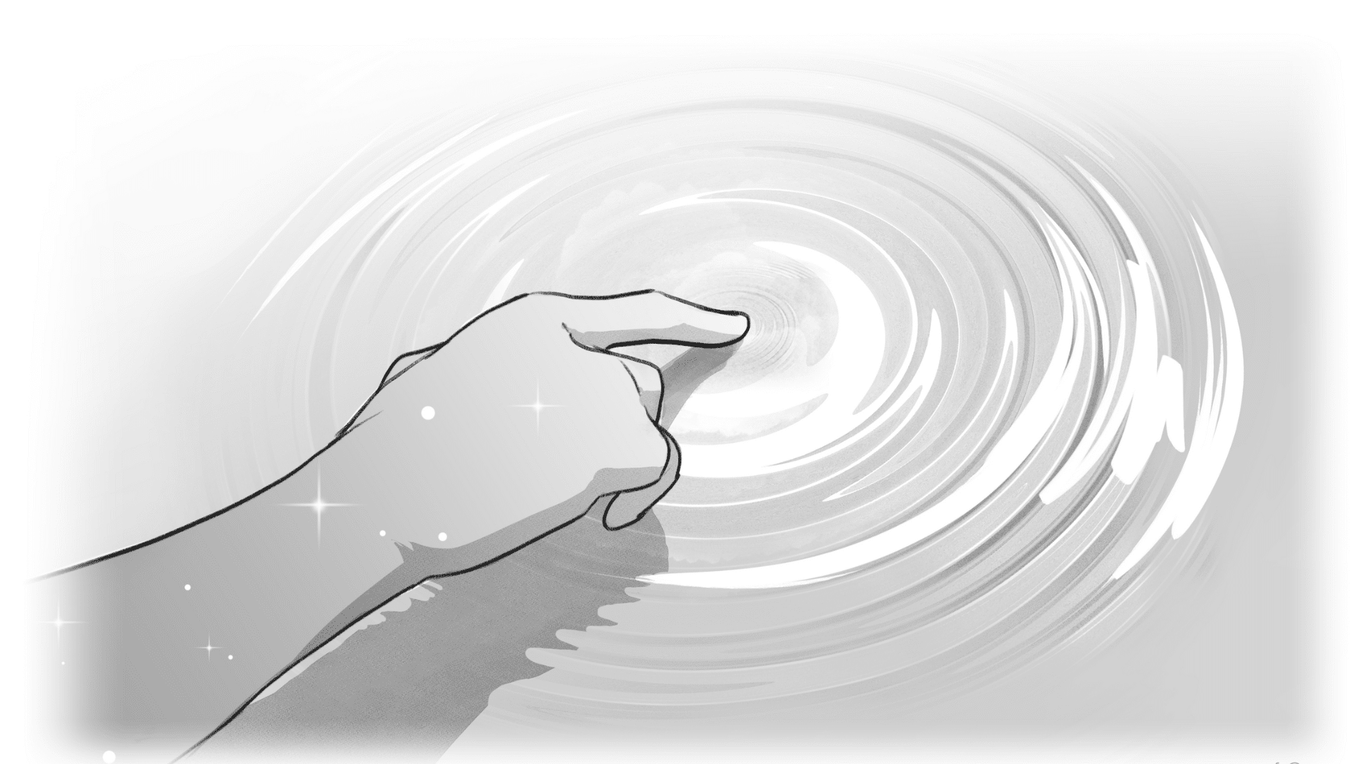 Hands with Water Ripple Reflections