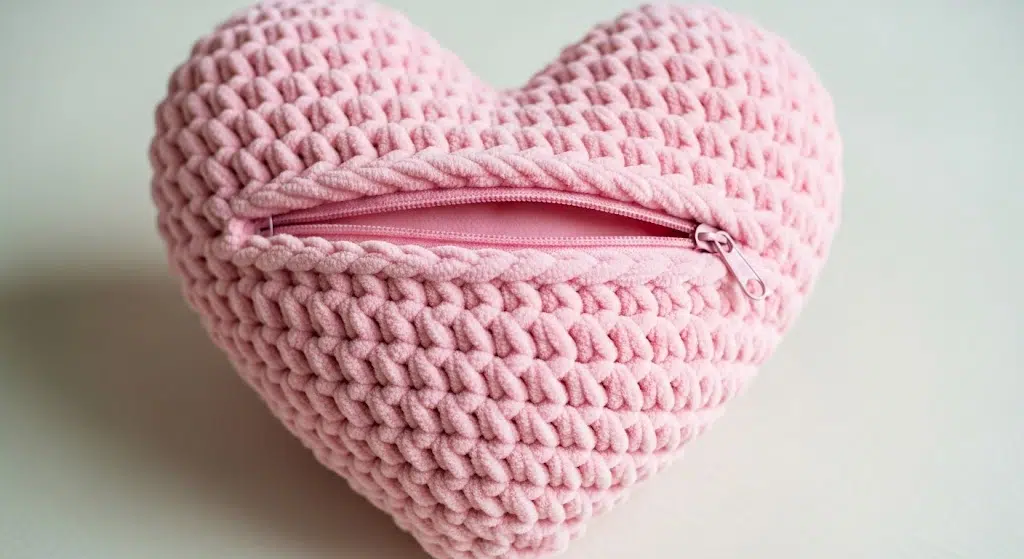 Heart Pillow with Hidden Pocket