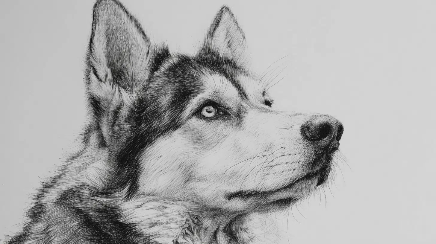 Husky or German Shepherd Head Study