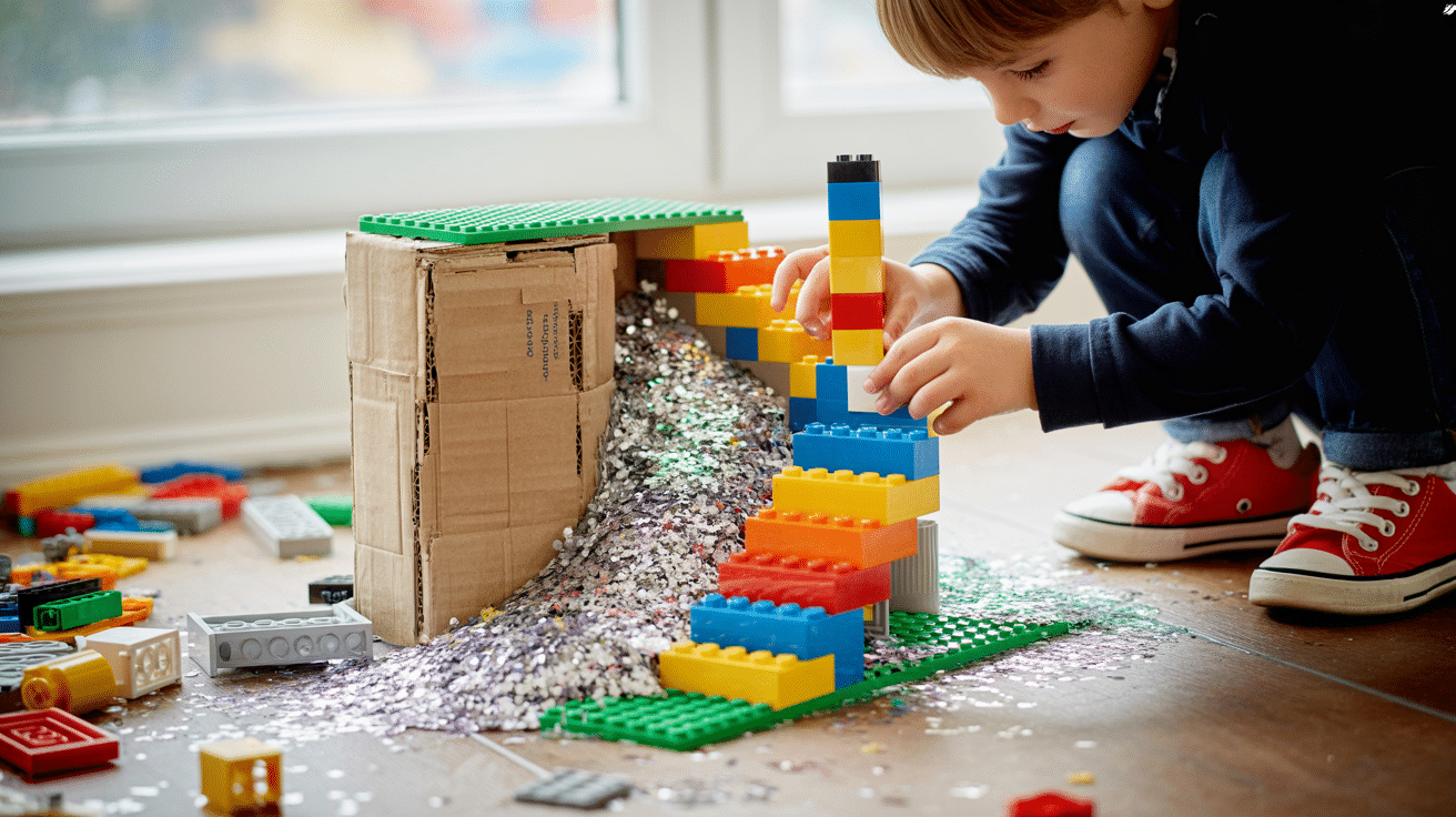 Lego Staircase to a Glittery Pit