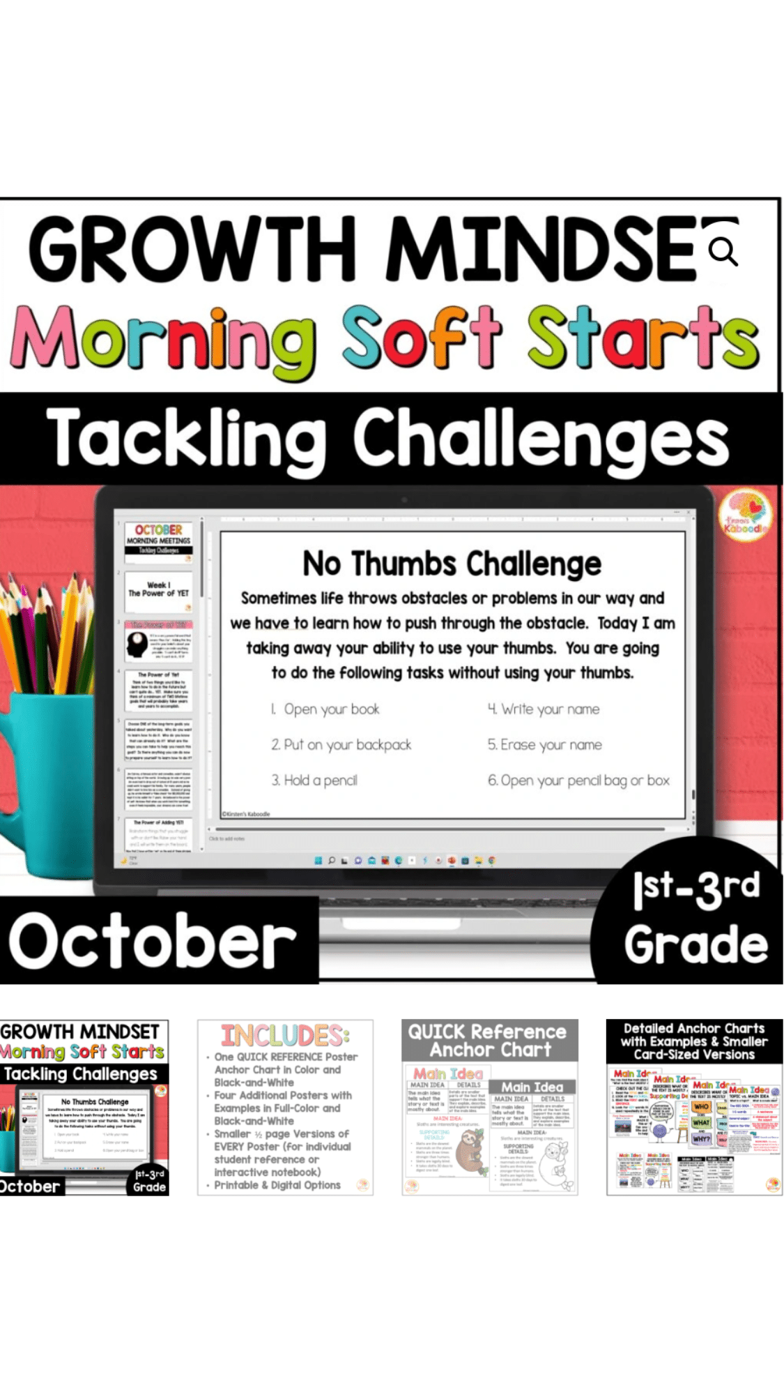 Main Idea & Details Anchor Charts (Digital PDF, 24 pages)