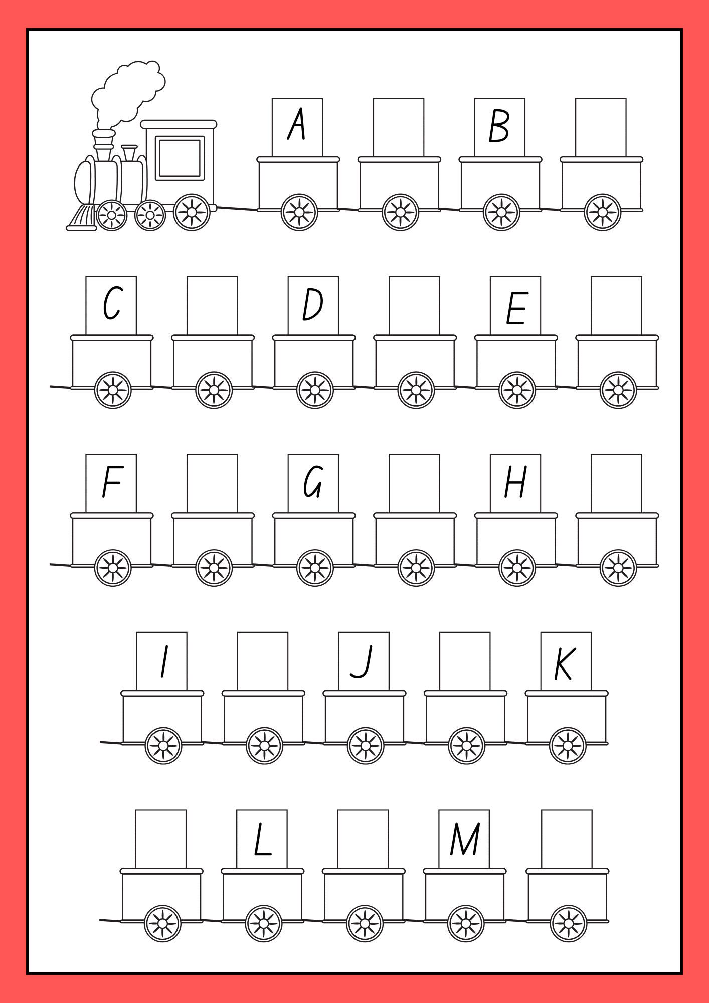Match Letters to Letter Trains