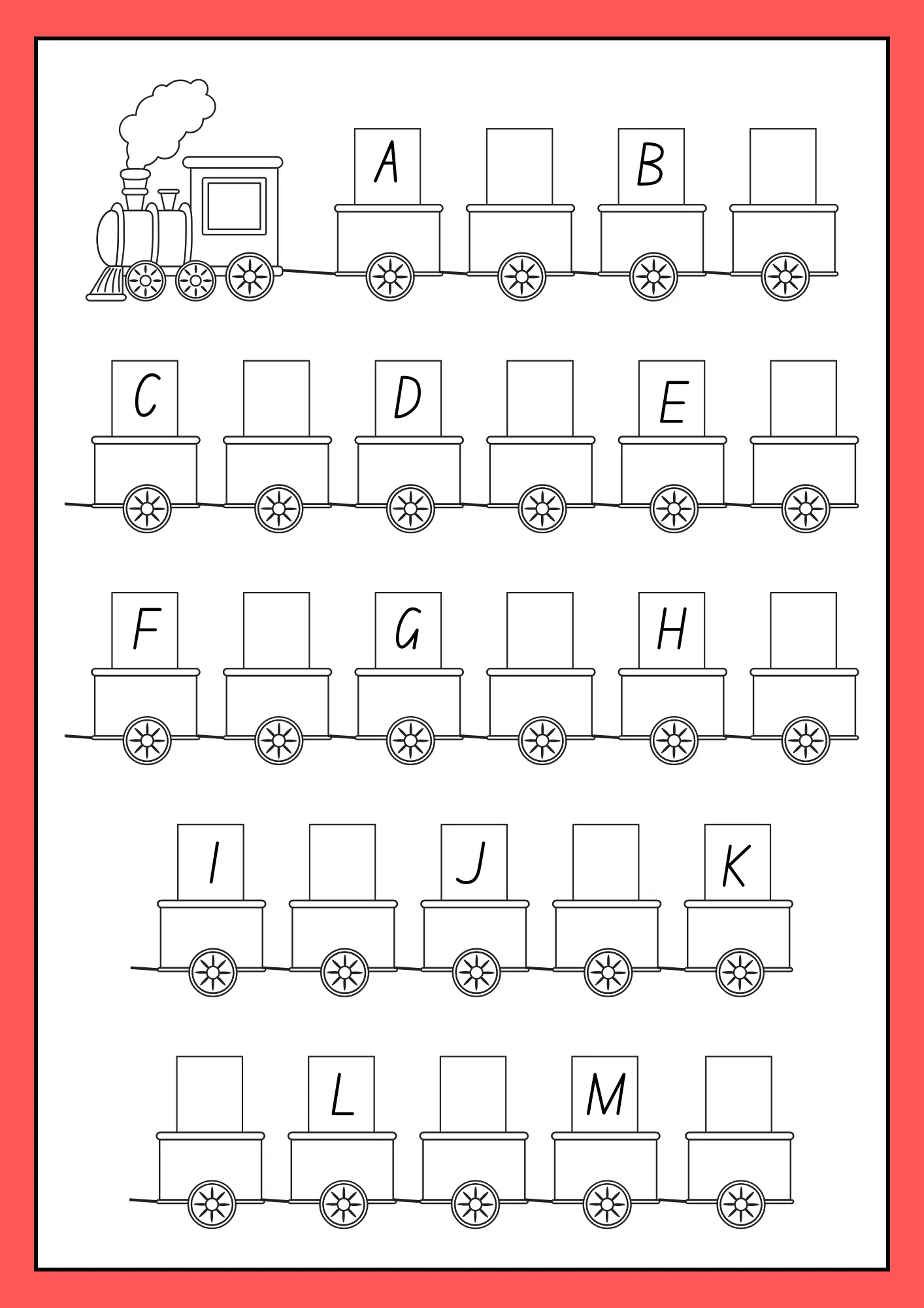 Match Letters to Letter Trains