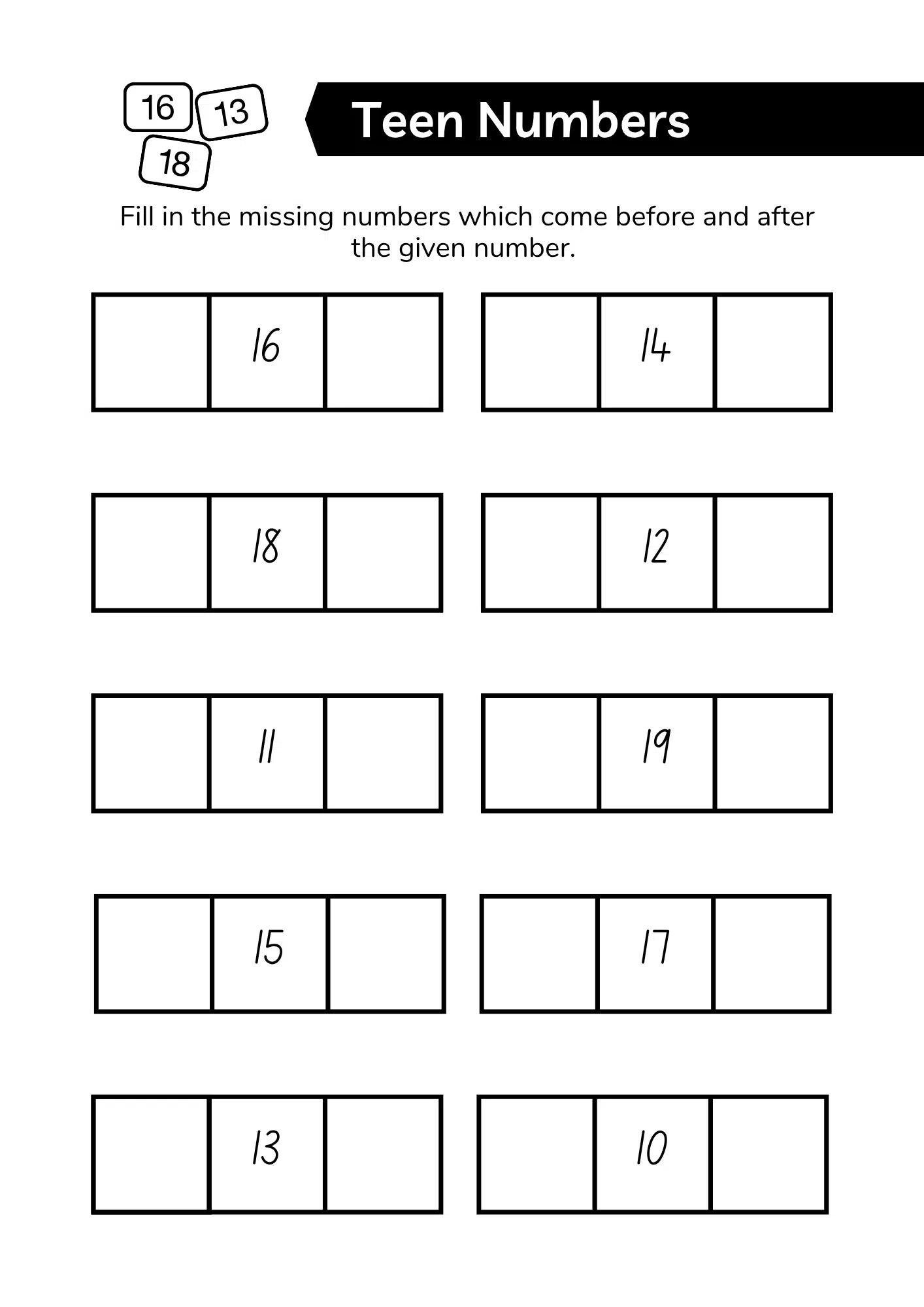 Missing Teen Numbers 