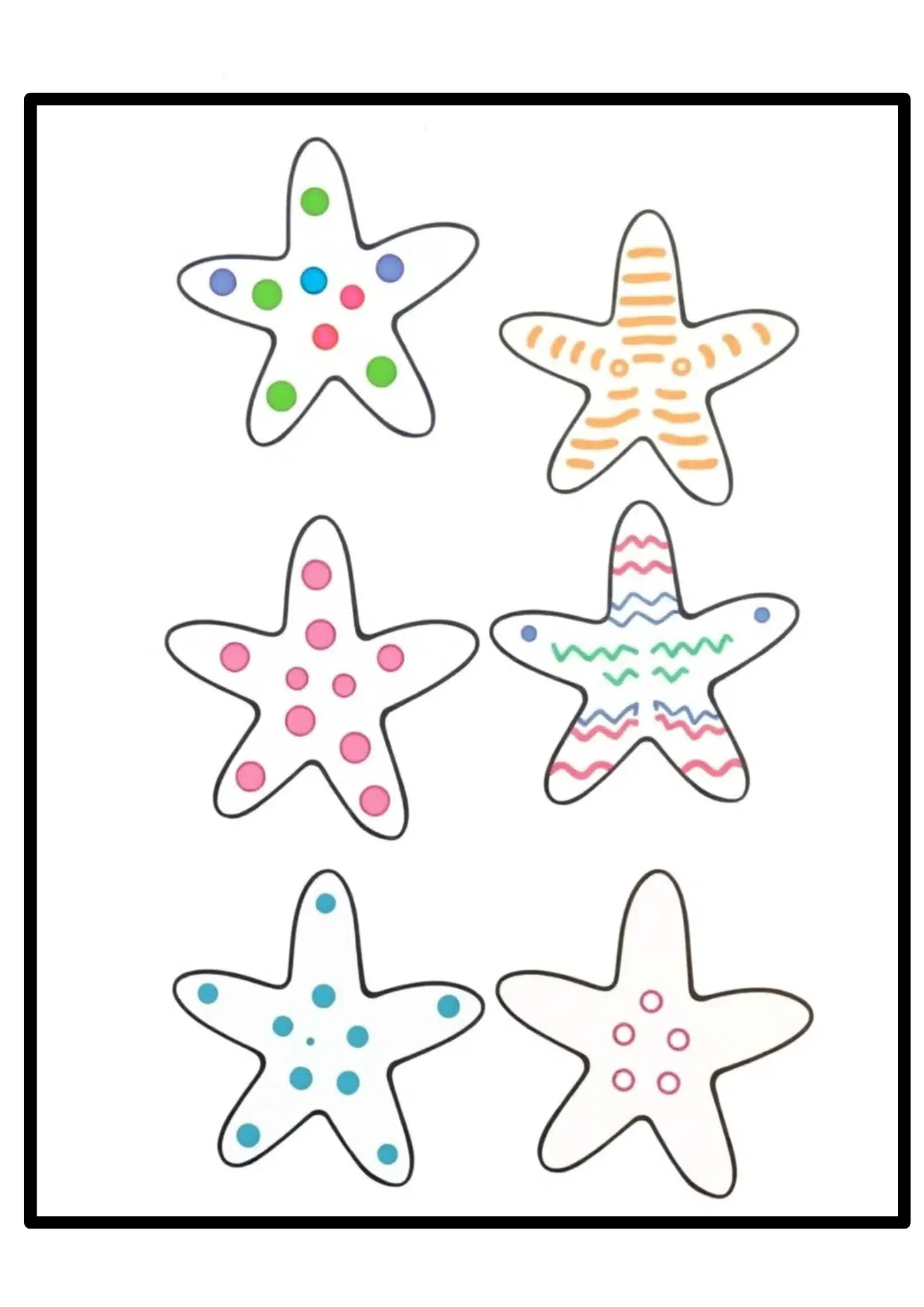 Patterned Starfish Cutouts